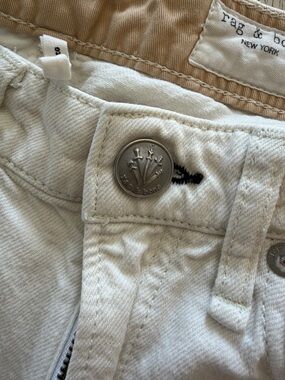 rag & bone Logan Mid-Rise Wide Leg Off-White Denim Jeans